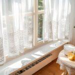 białe firany w misce z wodą