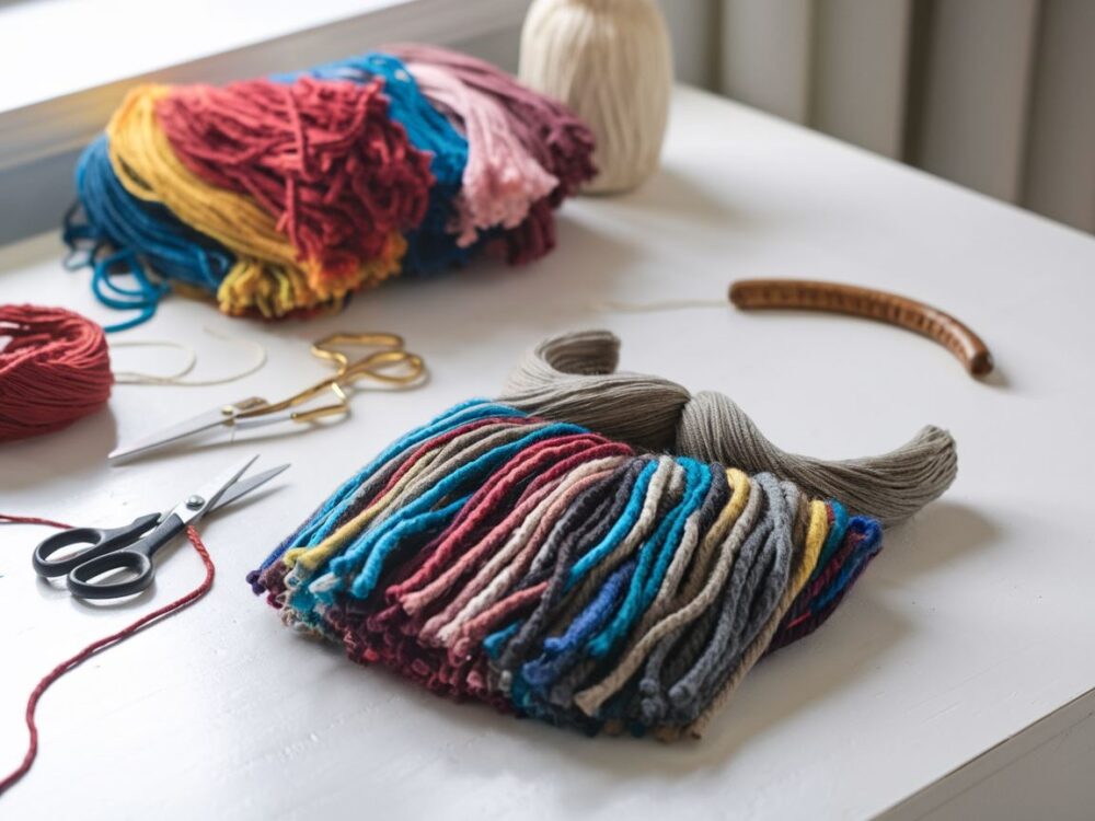 materiały do brody z włóczki