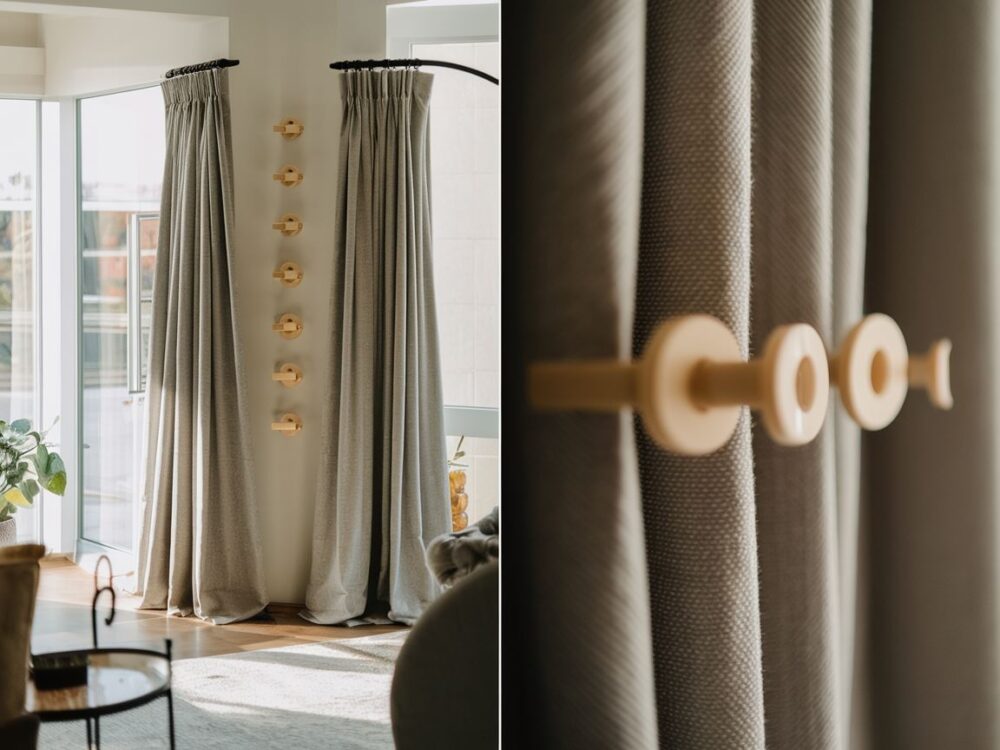 montaż zasłon bez karnisza