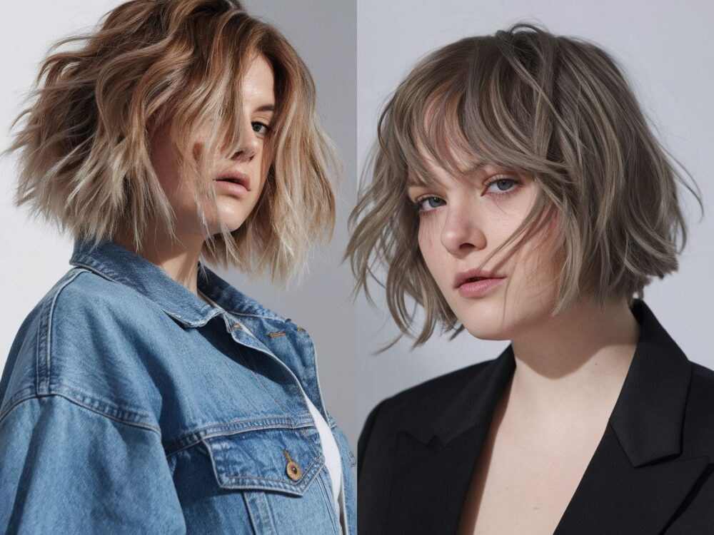 warstwowe cięcie do okrągłej twarzy